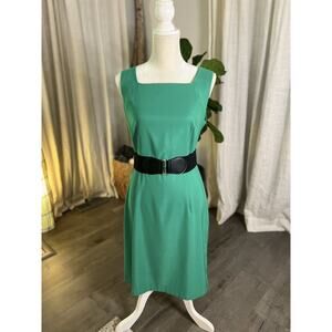 AGB Dress Sleeveless Belted Emerald Green Size 12